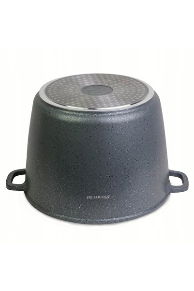 Kamille SET DE VASE DE GĂTIT DIN GRANIT 10 L CU CAPAC DE STICLĂ PENTRU INDUCȚIE