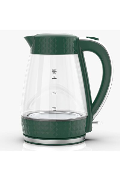 Łucznik Fierbător electric din sticlă, fără fir, silențios, 1.7L, 2200W, verde