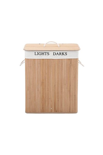 SONGMICS Coș de rufe din bambus natural 100L