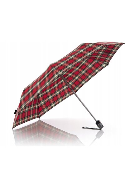 NO BRAND Umbrelă automată Knirps T.200 Medium, cu model în carouri roșii