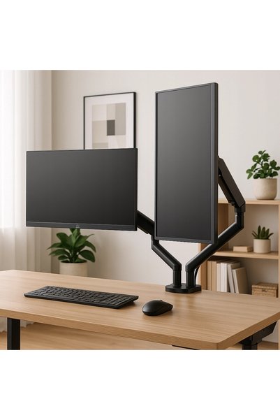 Spacetronik Suport de birou pentru 2 monitoare 13-32 " cu prindere prin clemă...