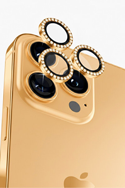 İPhone 12 Pro Max Uyumlu Taşlı Kamera Lens Koruyucu