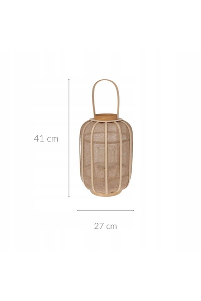 Home Styling Collection LAMPION RATTAN BRONZ BOHO 27X41 CM CU MÂNER ȘI CAPAC ...