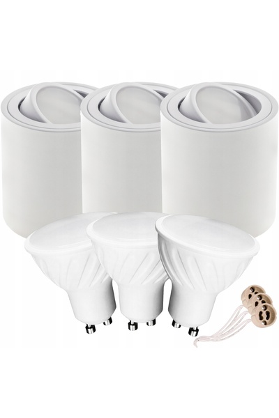 LEDtechnics 3x SPOT CORP DE ILUMINAT DE SUPRAFAȚĂ TUB HALOGEN GU10 10W bec LE...