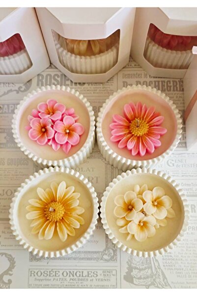 Generic Brand Lumanare decorativa cu flori din ceara naturala de soia | Handmade