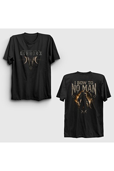 Presmono Unisex Black I Bow to No Man Riddick Back Printed T-Shirt 617254Tt