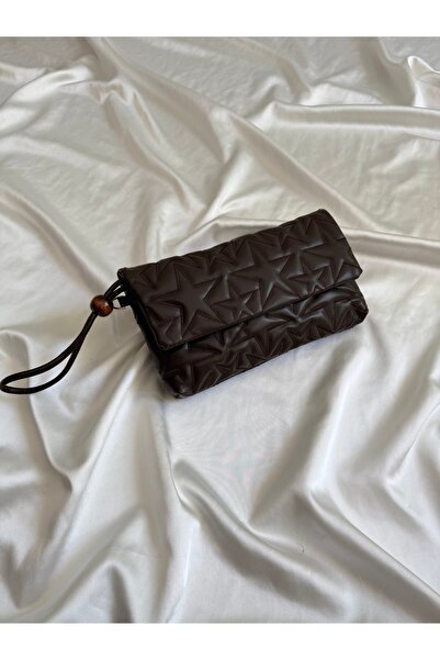 Mia Collection Star Cover Model Clutch Bag, Portfolio Bag, Handbag Bitter Brown