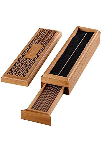 Other Wooden Coffin Incense Burner Holder with Storage Compartment (24 x 6 x ...