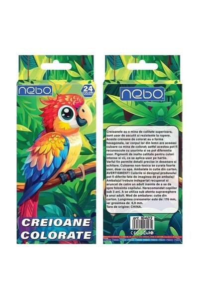 CasaDesteapta.ro 16423 - Цветни моливи, шестоъгълни, 24 цвята - Nebo - Играчк...