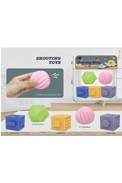 CasaDesteapta.ro Minge Bebe 5pcs, cuburi mingiute senzoriale bebelusi perfect...