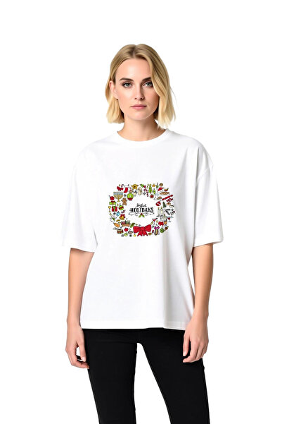 PayBuy Joyful Holiday Moments Printed Women's Oversize T-Shirt