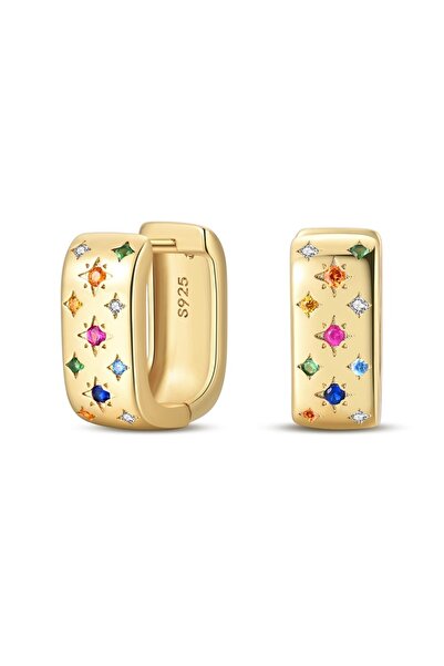 Choice5 PAE191 925 Sterling Silver Sparkling Golden Simple Heart-Shaped Women...
