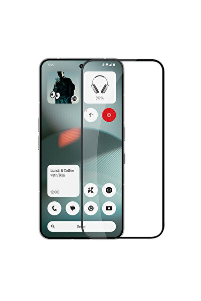 CaseOnn Nothing Phone (3) Tam Kaplayan 9H Temperli Cam Ekran Koruyucu Siyah N...