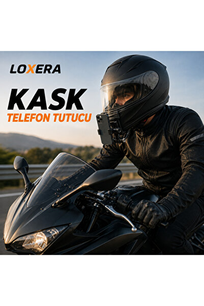 LOXERA Kask Telefon Tutucu | 360° Ayarlanabilir Telefon ve Kamera Aparatı