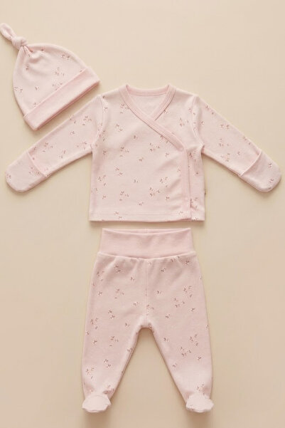 LOGO AKSESUAR Baby 100% Cotton Interlock 3-Piece Newborn Bodysuit Set Hospita...