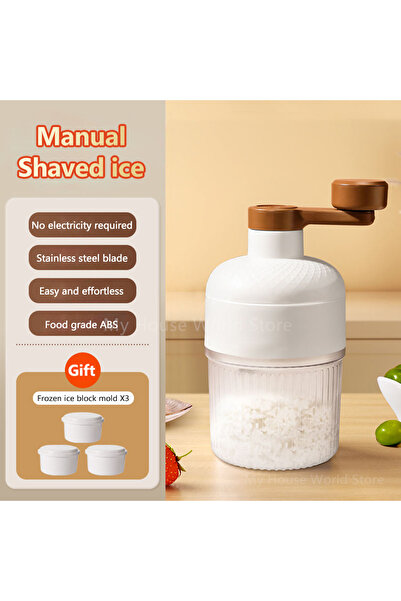 Choice with 3 ice mold Shaved Ice Machine Mini Ice Crusher Hand Operated Shav...