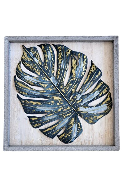 OEM Decoratiune de Perete 3D – Frunza de Monstera verde olive cu inserții aur...