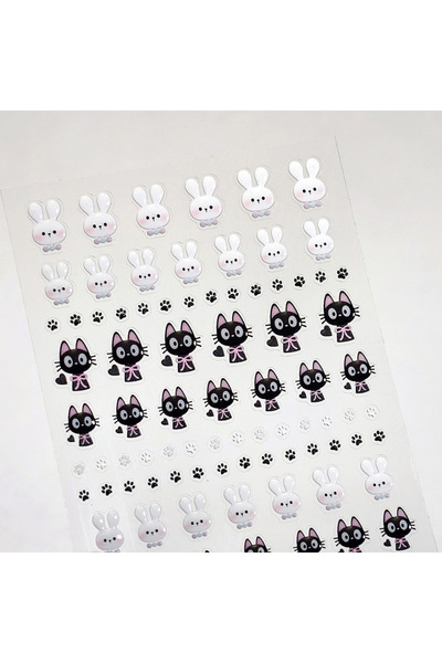 Choice52 M974 Cartoon Cat's Rabbit Bunny Footprint Korean series Jelly Black ...