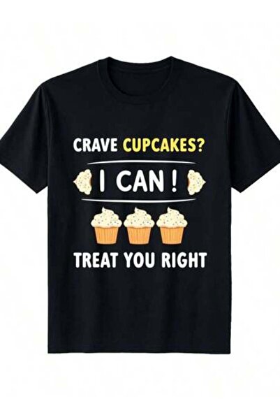 23ERVA Cupcake Lover Design Fashionable And Soft T Shirt Crewneck Loose Fit 1...