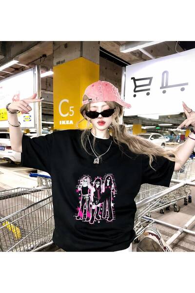 DEEFWEAR Black Rock Aesthetic Printed Oversize T-Shirt