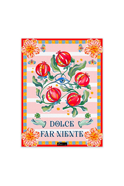 Baci Milano Dolce Far Niente Nar Desenli Renkli Pamuklu ve Polyester Mutfak H...