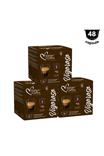 Italian Coffee 48 Κάψουλες Vigoroso – Συμβατές με Dolce Gusto – 3 x 16 Κάψουλες