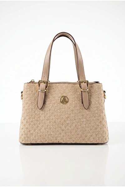 Armine TREND Long Strap Hand and Shoulder Bag Beige Wicker Arm170