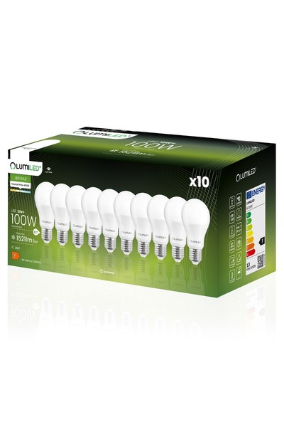 Lumiled 10x Bec LED E27 A60 13W = 100W 1521lm 4000K Neutru 260 °