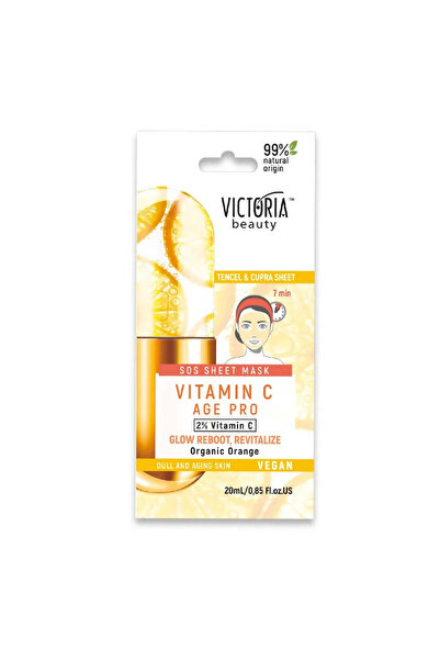 Victoria Beauty Βιταμίνη C Age Pro Αναζωογονητική Μάσκα Προσώπου σε Φύλλο, Βί...