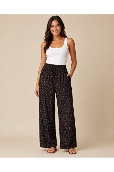 Derya Kurşun Pants with Pockets and Elastic Waistband 0573-011