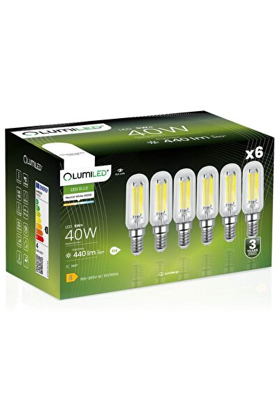 Lumiled 6x Bec LED E14 Edison ST26 4W = 40W 440lm 4000K Neutră 360 °   FILAMENT