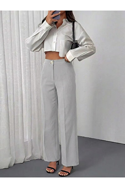 BORCKA TEKSTİL The Most Showy Fabric Pants of the Season, with a High-Waisted...