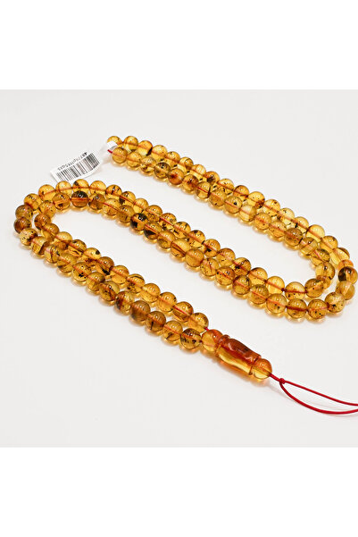 Generic Brand Natural Baltic Amber Hashari Rosary – 99 Beads 8-8.5mm Round Pr...