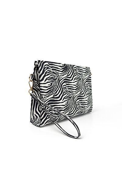 GLONDY Sasha Zebra Patterned Faux Leather Clutch Women's Portfolio Handbag