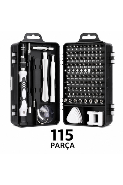 Genel Markalar 115 Parça Hassas Tornavida Seti Manyetik Uçlu Telefon Laptop B...