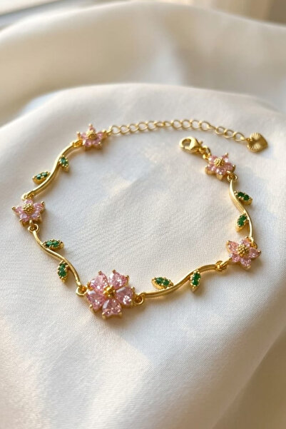 Elifsu Jewelry Lotus Çiçeği Bileklik Çelik Bileklik Zirkon Taşlı Lotus Sarmal...