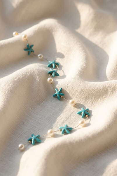 Elifsu Jewelry إكسسوار شعر على شكل نجم البحر واللؤلؤ
