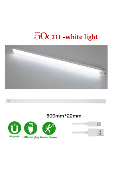Choice6 A 50cm white LED Motion Sensor Under Cabinet Light USB Rechargeable L...