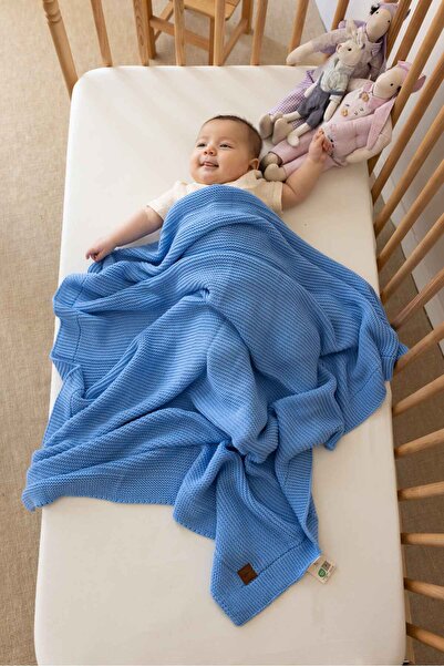 LITTLE DEDI بطانية ألينا المحبوكة للأطفال، غطاء قماشي ناعم وخفيف الوزن
