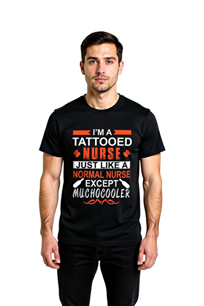 PayBuy Men's Tattooed Nurse Printed T-Shirt Humorous Design Short Sleeve Rela...
