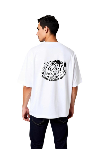 PayBuy Men's Oversize T-Shirt 100% Cotton Family Vacation Printed Relaxed Fit...