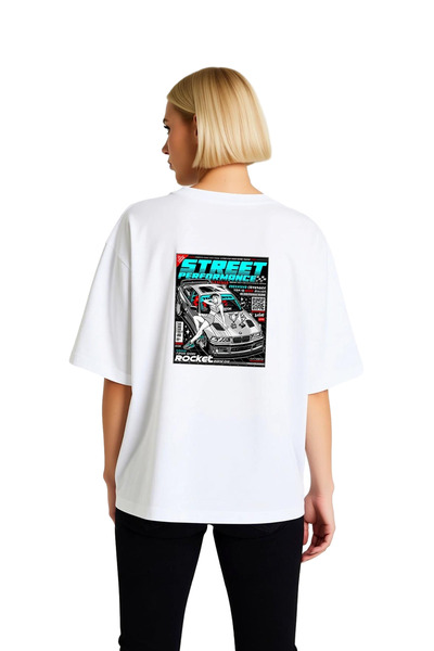 PayBuy Γυναικείο μπλουζάκι μεγάλου μεγέθους Street Automotive με στάμπα ρετρό...
