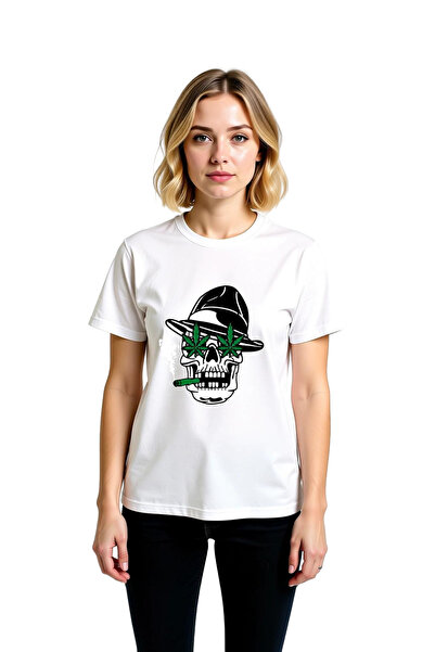 PayBuy Tricou de damă cu imprimeu Fedora Head cu motiv cannabis