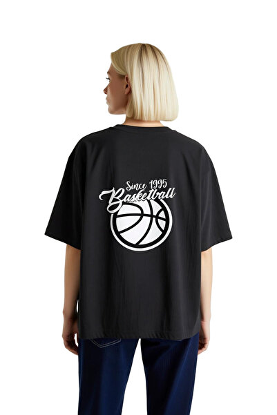 PayBuy Tricou cu mânecă scurtă cu imprimeu baschet pentru femei, design retro...