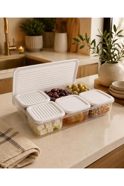 netteucuzluk 7 Piece Breakfast and Storage Container Set with Lids 6X0,35Lt +...