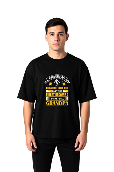 PayBuy Men's Oversize Basketball Grandfather Printed Short Sleeve T-Shirt Ret...