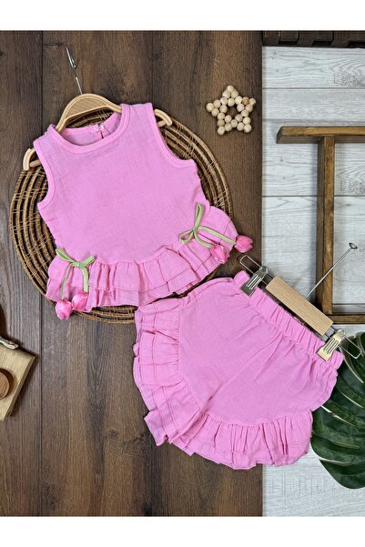 my petit panda Muslin Fabric Summer Girl's Set with Tulip Flower Accessories ...
