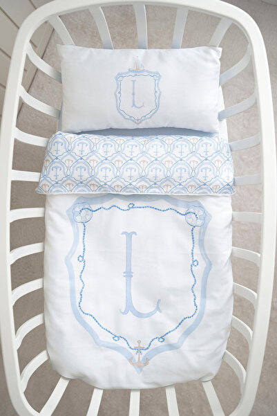 NOU Mother's Side Duvet Cover Set (60X100) - Noble Series - Blue - Letter L