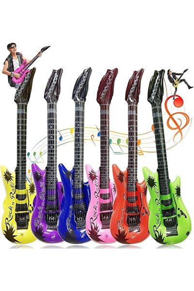 EXCEFORE Inflatable Guitar, 6 Pcs Waterproof Assorted Colors Party Decoration...
