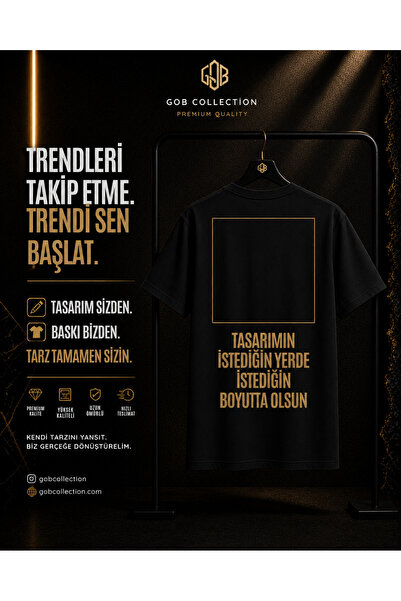 GOB Collection Kendi Tasarımını Oluştur – Kişiye Özel Baskılı Unisex Beyaz Ov...